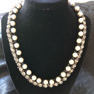 Faux pearl and gray tone stone necklace Nordstrom